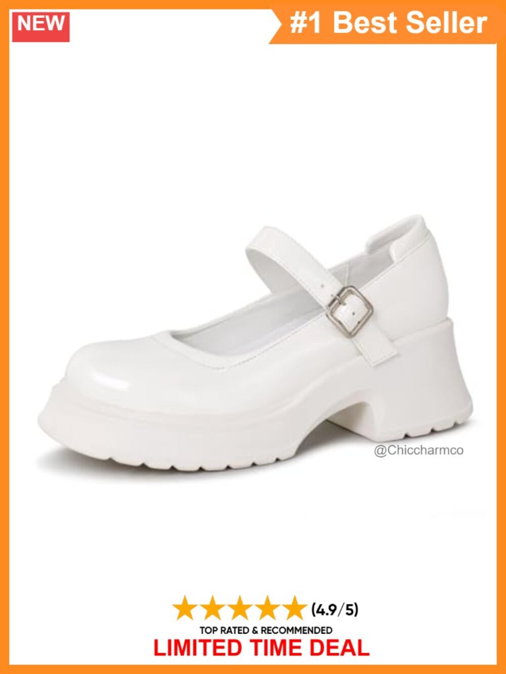 Women's Mary Jane Platform Heels Chunky Block Ankle Strap Retro Dress Shoes